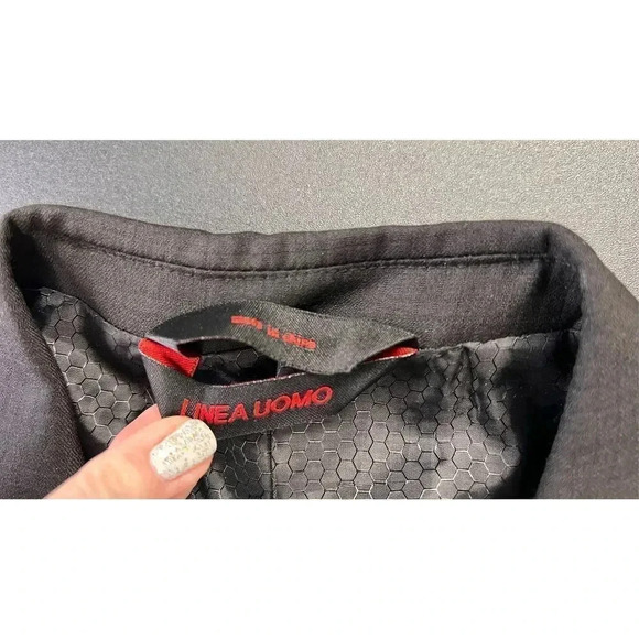 Linea Uomo Mens Black Square  Pattern 2-Button Front Blazer Sports Coat Size 36R - Picture 9 of 14